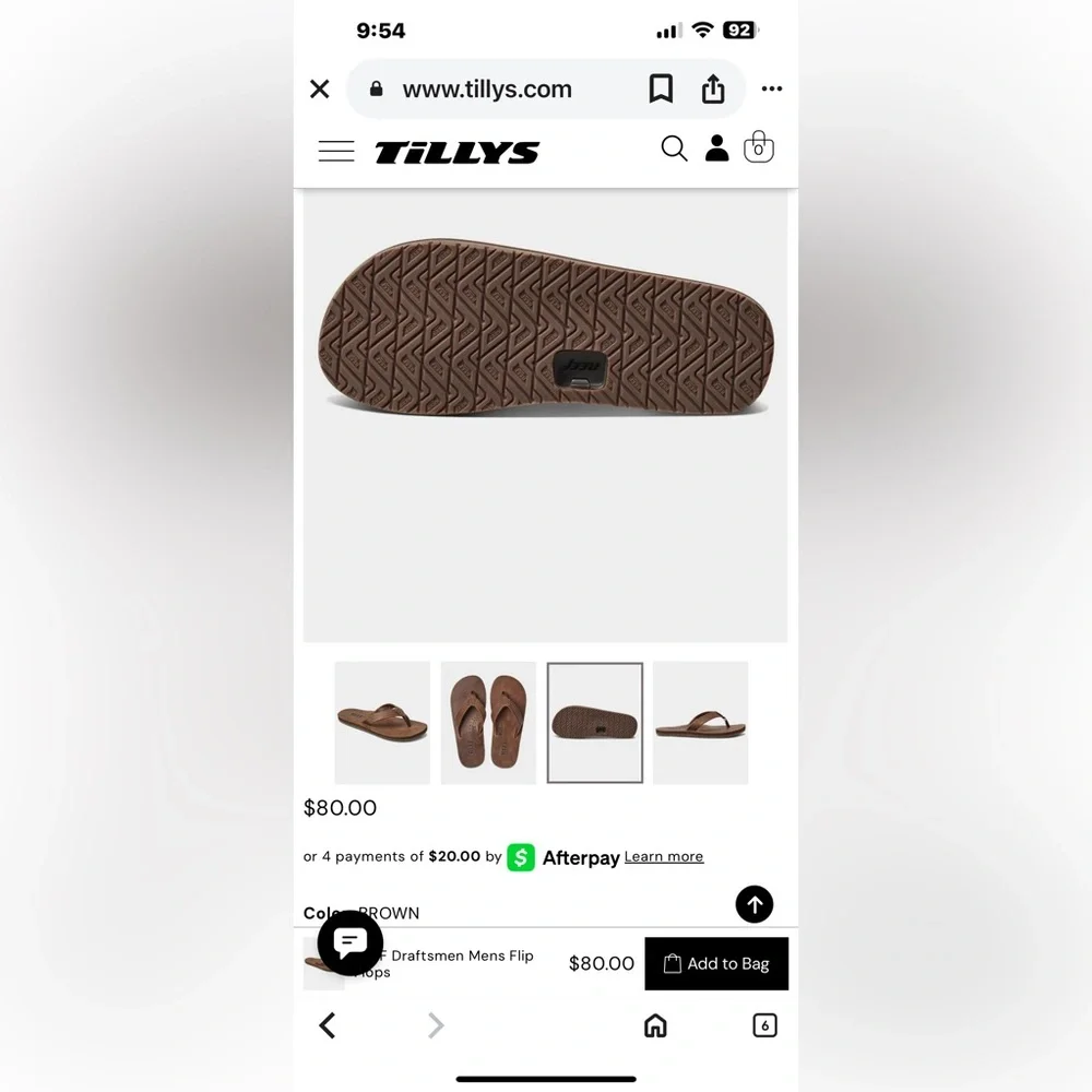 Reef Brown Men's Leather Flip-Flop Sandals